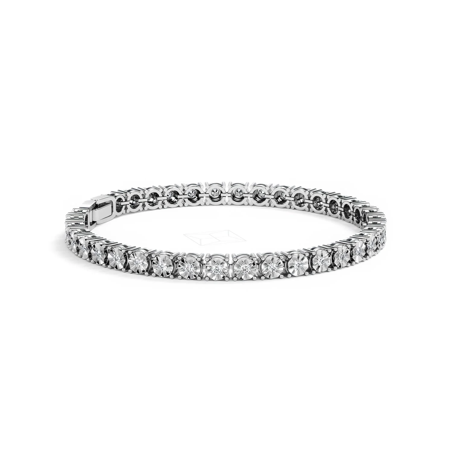 Brilliance Lab Silver Diamond Set 1.00ct Tennis Bracelet - Image 24