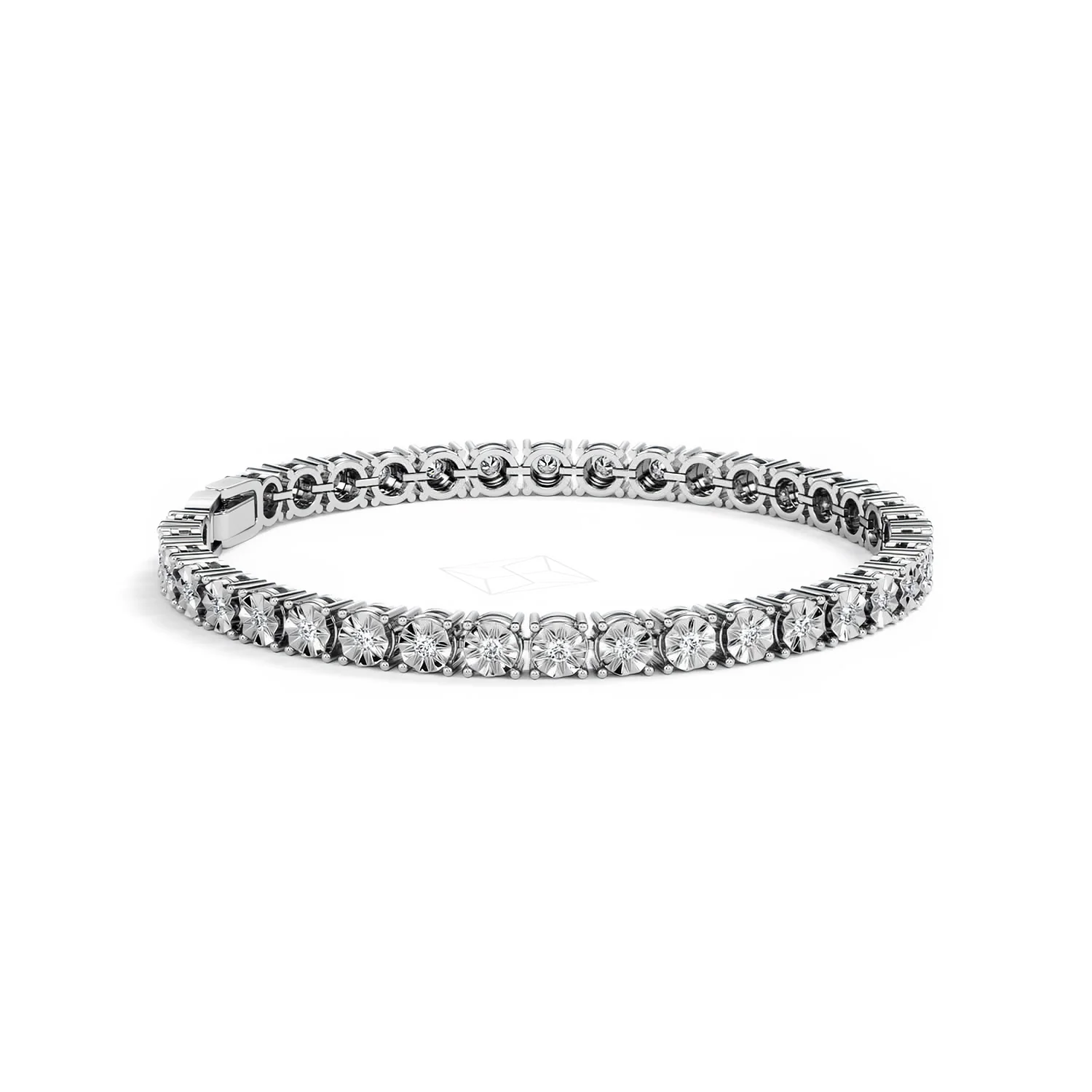 Brilliance Lab Silver Diamond Set 1.00ct Tennis Bracelet - Image 25