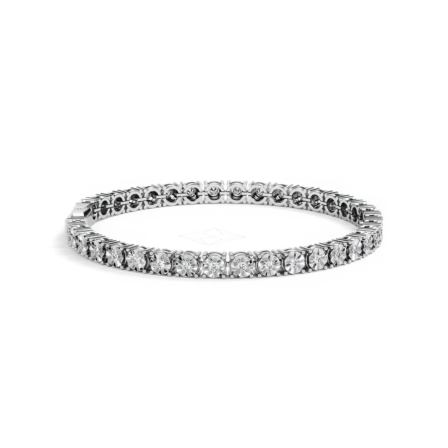 Brilliance Lab Silver Diamond Set 1.00ct Tennis Bracelet - Image 28