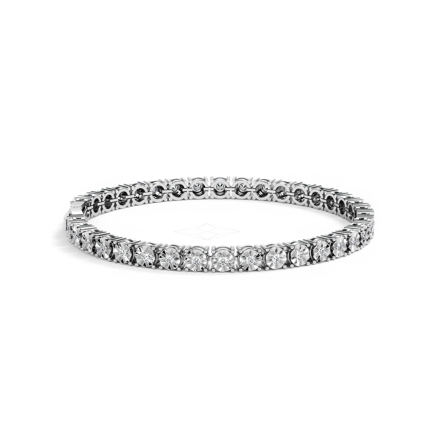 Brilliance Lab Silver Diamond Set 1.00ct Tennis Bracelet - Image 29