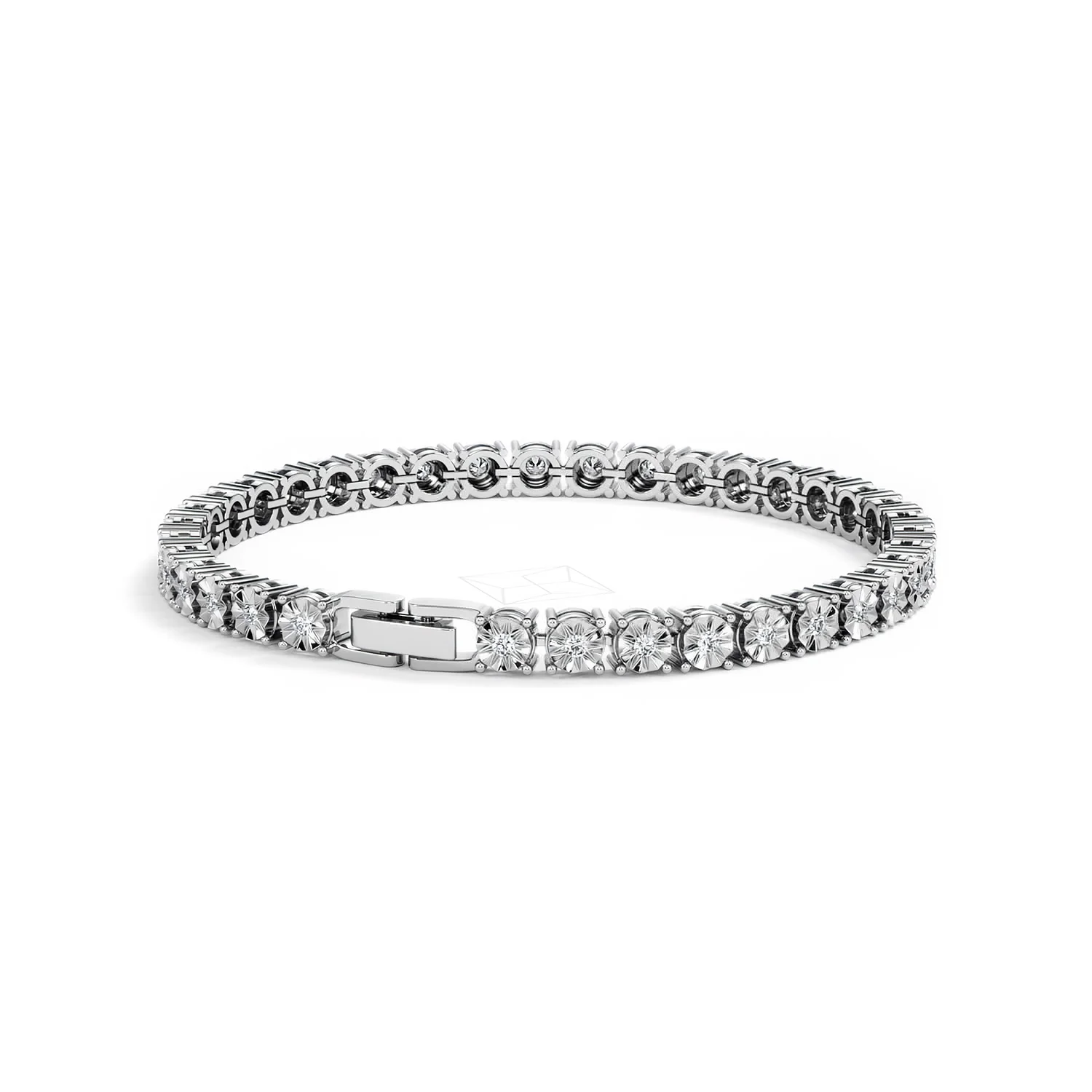 Brilliance Lab Silver Diamond Set 1.00ct Tennis Bracelet - Image 44