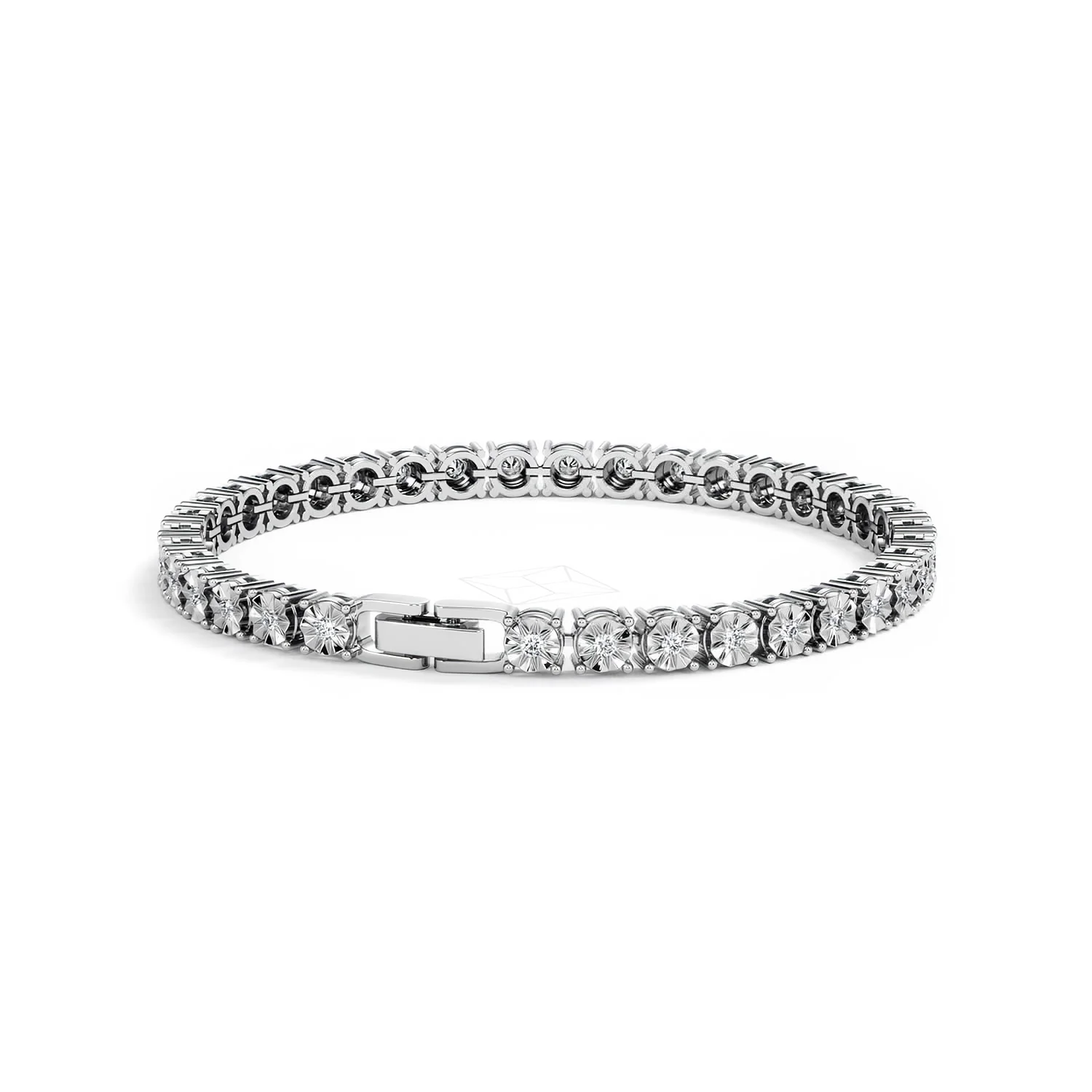 Brilliance Lab Silver Diamond Set 1.00ct Tennis Bracelet - Image 45