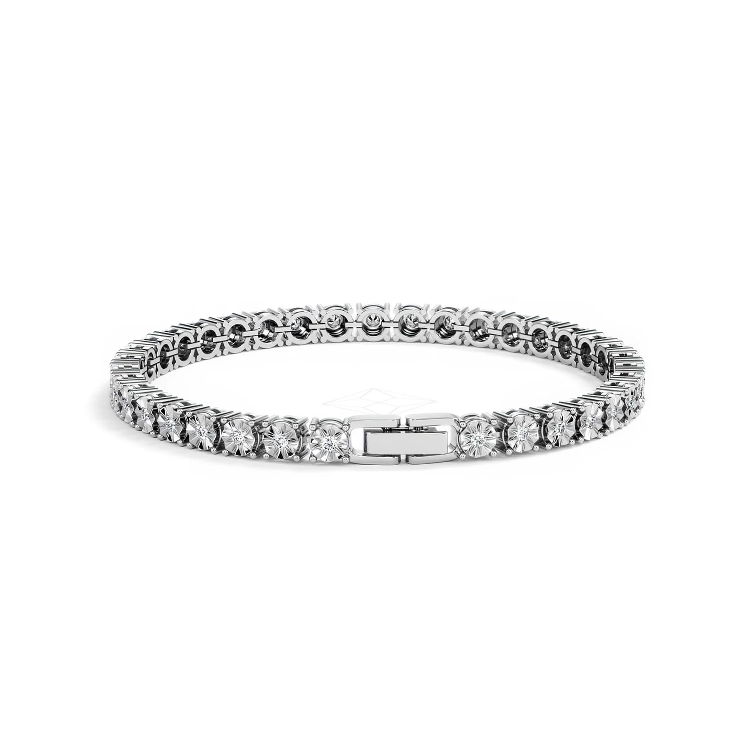 Brilliance Lab Silver Diamond Set 1.00ct Tennis Bracelet - Image 50