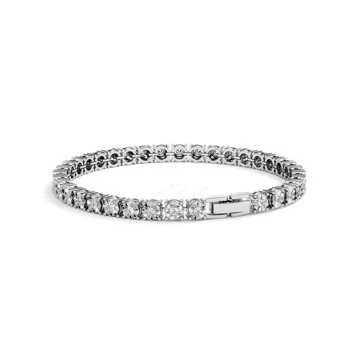Brilliance Lab Silver Diamond Set 1.00ct Tennis Bracelet - Image 54