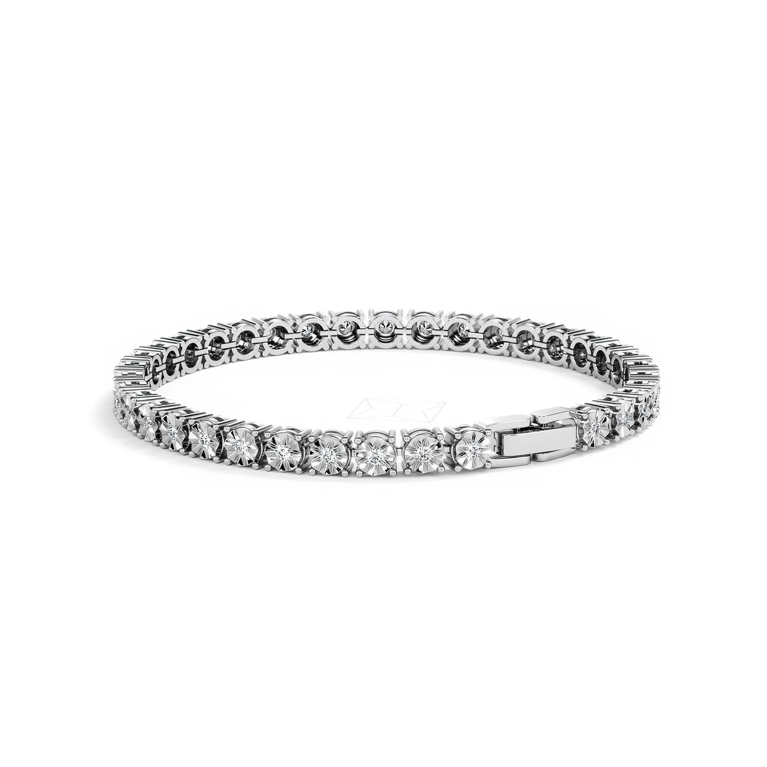 Brilliance Lab Silver Diamond Set 1.00ct Tennis Bracelet - Image 56