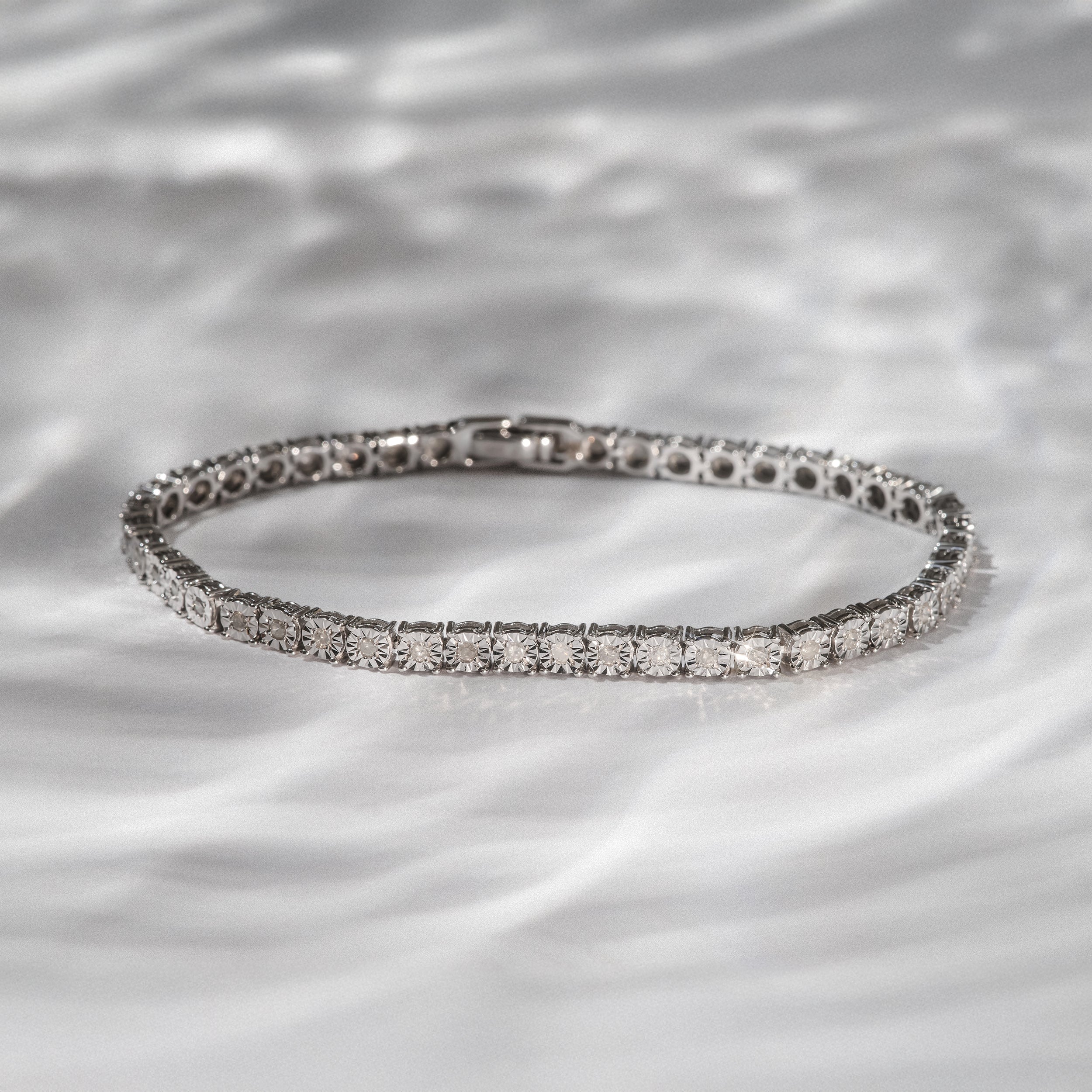 Brilliance Lab Silver Diamond Set 1.00ct Tennis Bracelet - Image 6