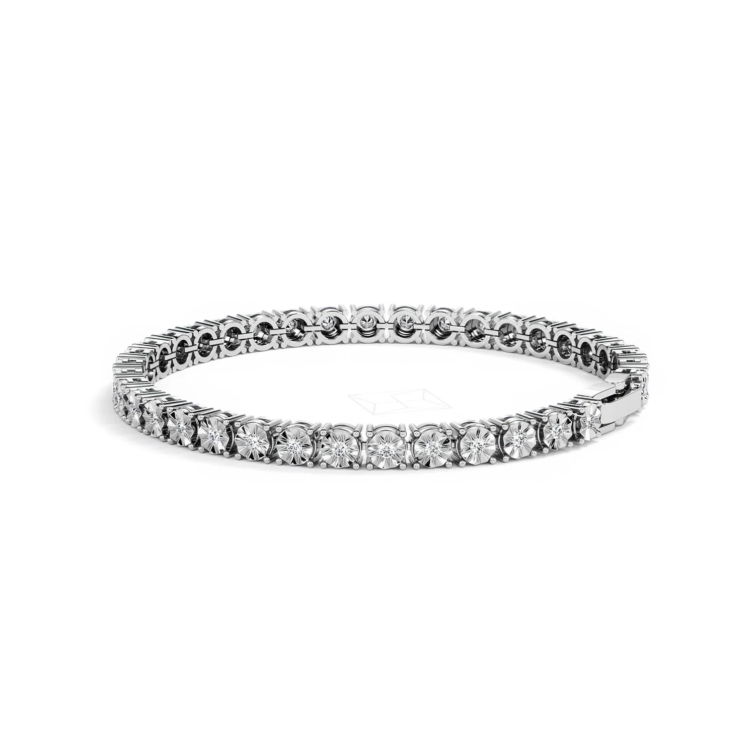 Brilliance Lab Silver Diamond Set 1.00ct Tennis Bracelet - Image 63