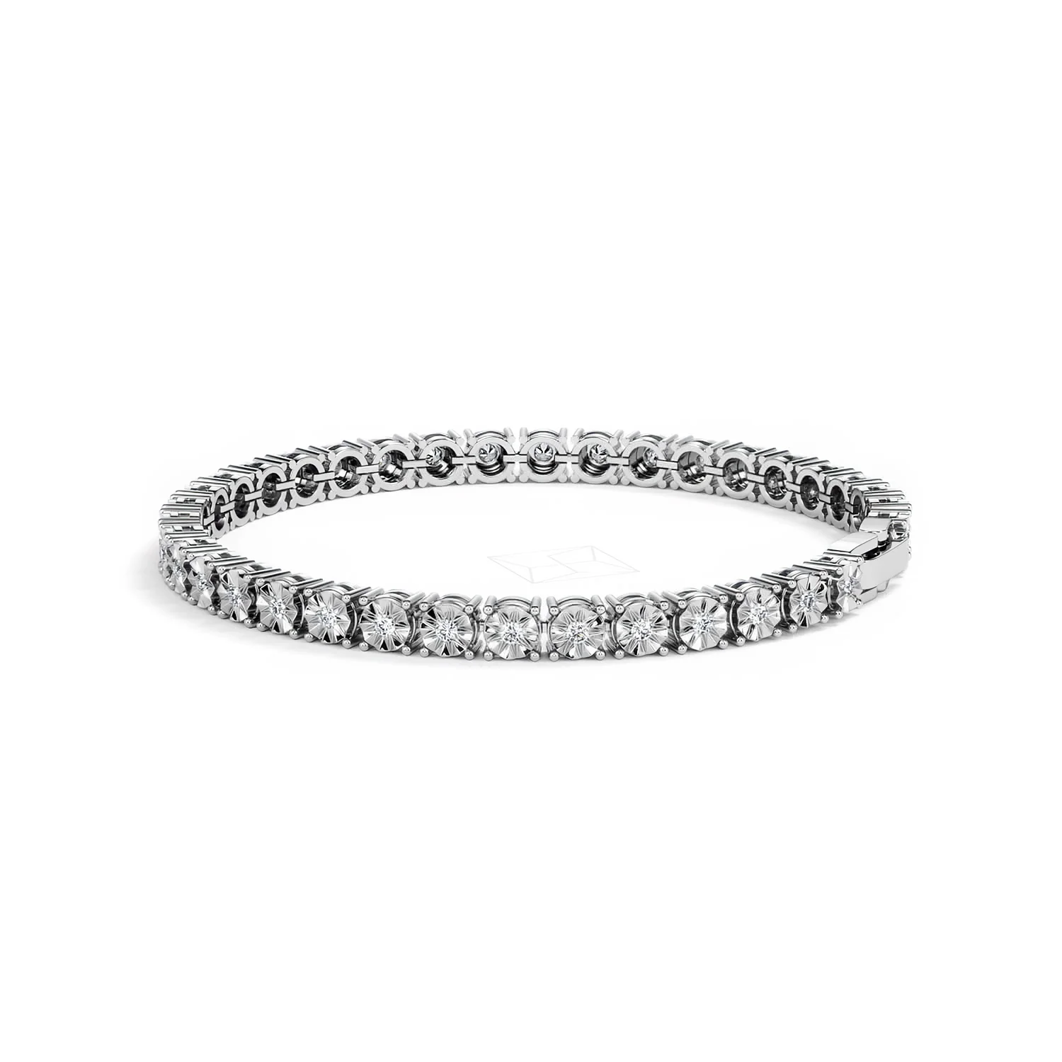 Brilliance Lab Silver Diamond Set 1.00ct Tennis Bracelet - Image 64