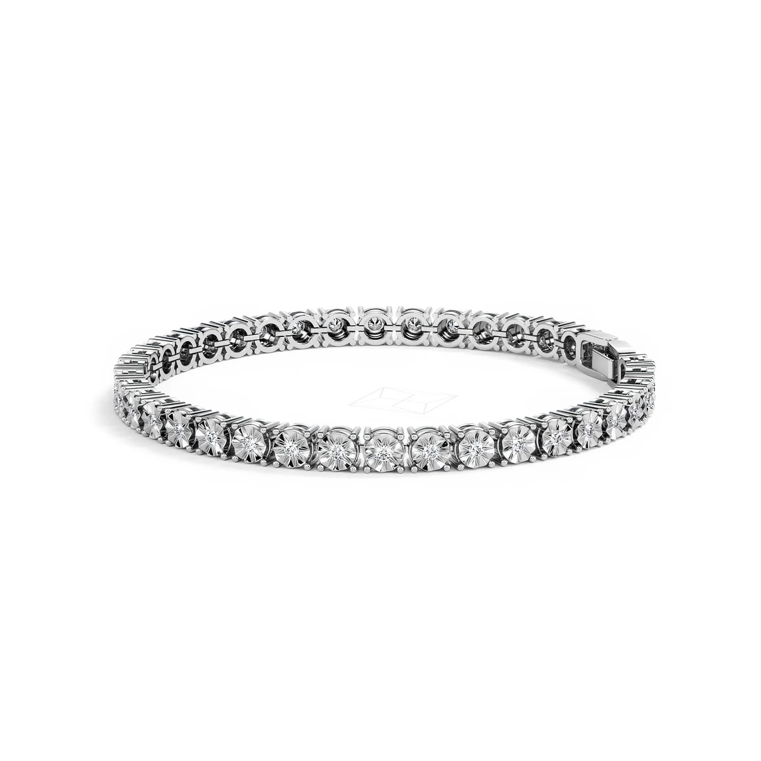 Brilliance Lab Silver Diamond Set 1.00ct Tennis Bracelet - Image 73