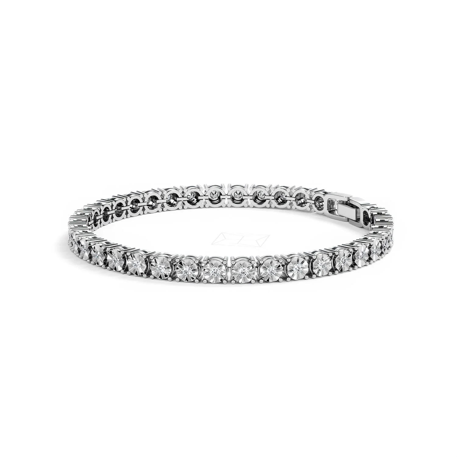 Brilliance Lab Silver Diamond Set 1.00ct Tennis Bracelet - Image 76