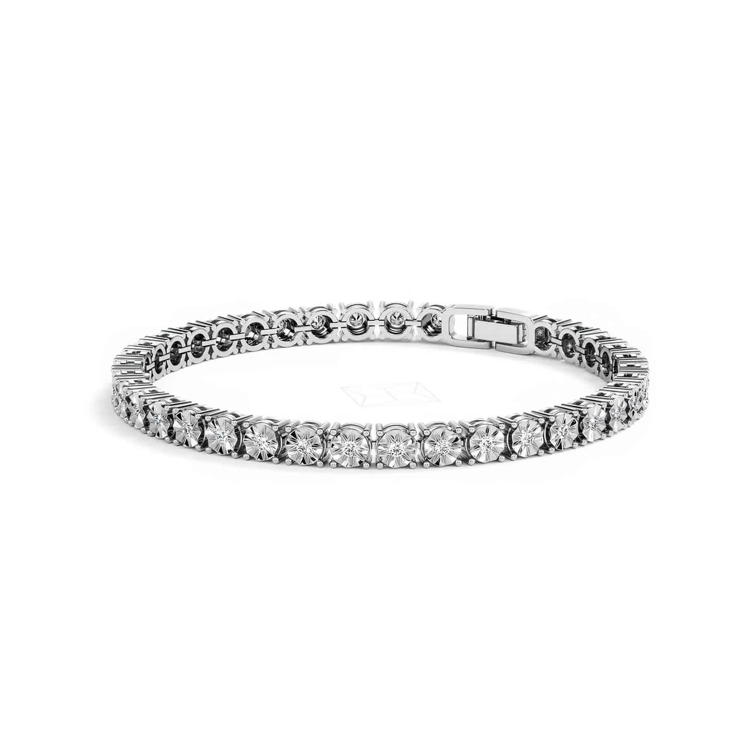 Brilliance Lab Silver Diamond Set 1.00ct Tennis Bracelet - Image 82