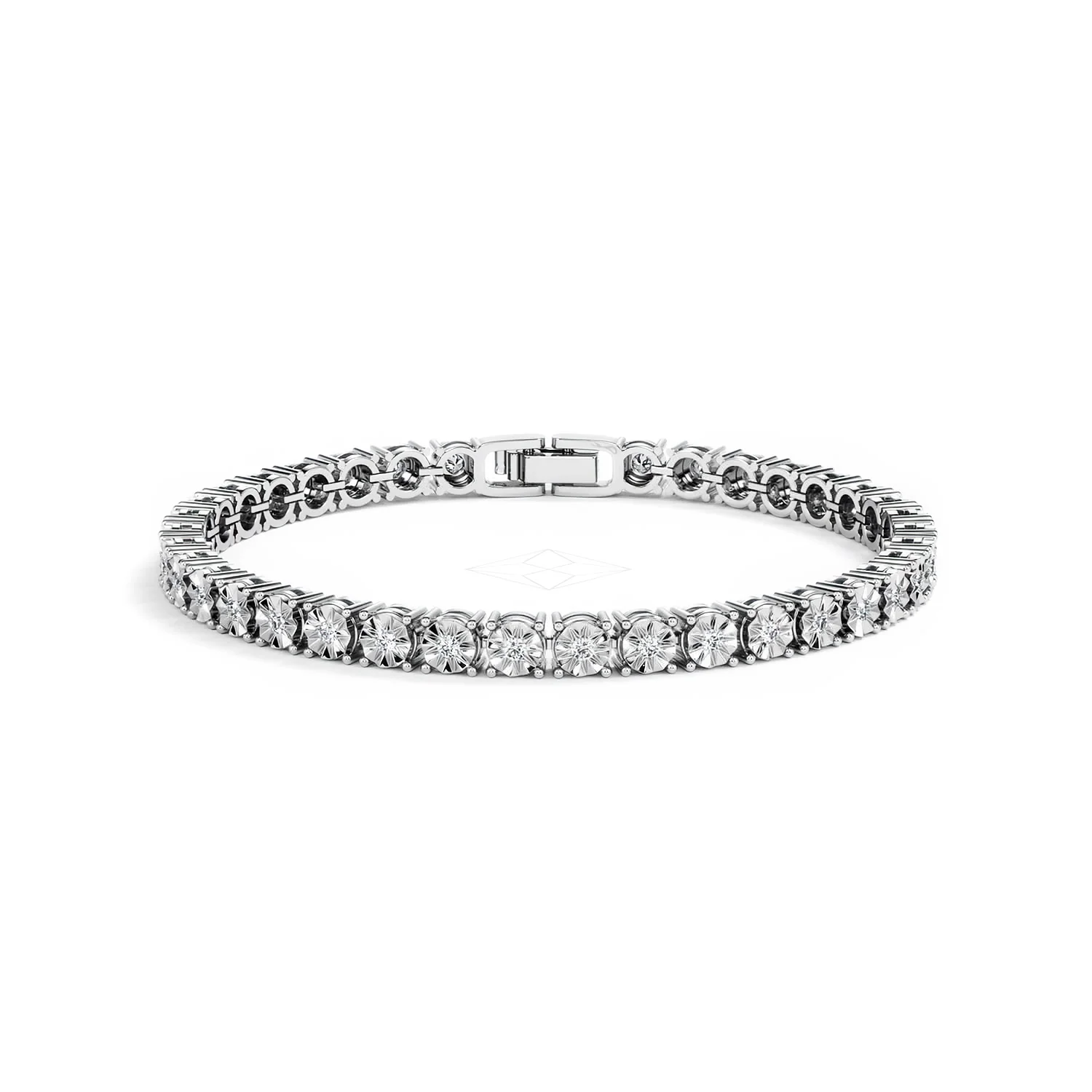 Brilliance Lab Silver Diamond Set 1.00ct Tennis Bracelet - Image 9