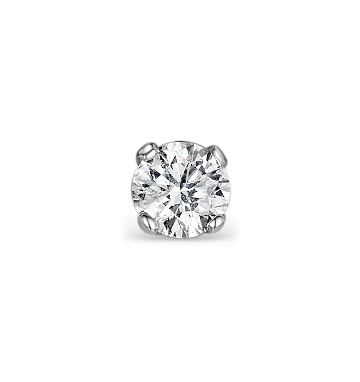 SINGLE Lab Diamond Studs Earring 0.50ct H/Si in 9K White Gold - 5.2mm