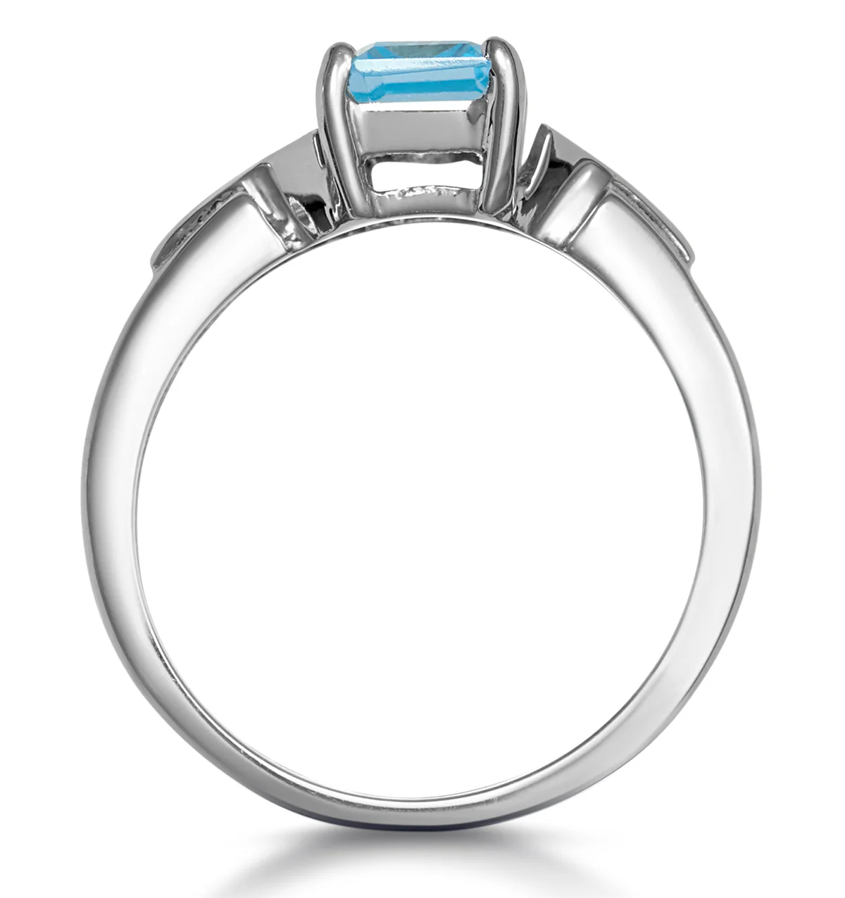 Sky Blue Topaz 1.25CT 9K White Gold Ring - Image 3