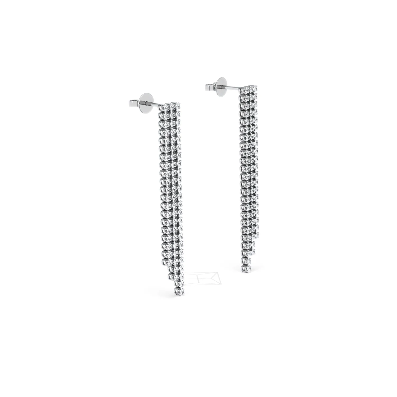Soirée 1.75ct Round Cut Lab Diamond Drop Earrings in 18K White Gold - Image 20