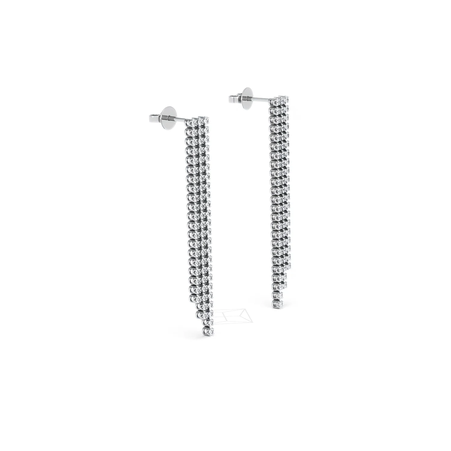 Soirée 1.75ct Round Cut Lab Diamond Drop Earrings in 18K White Gold - Image 21