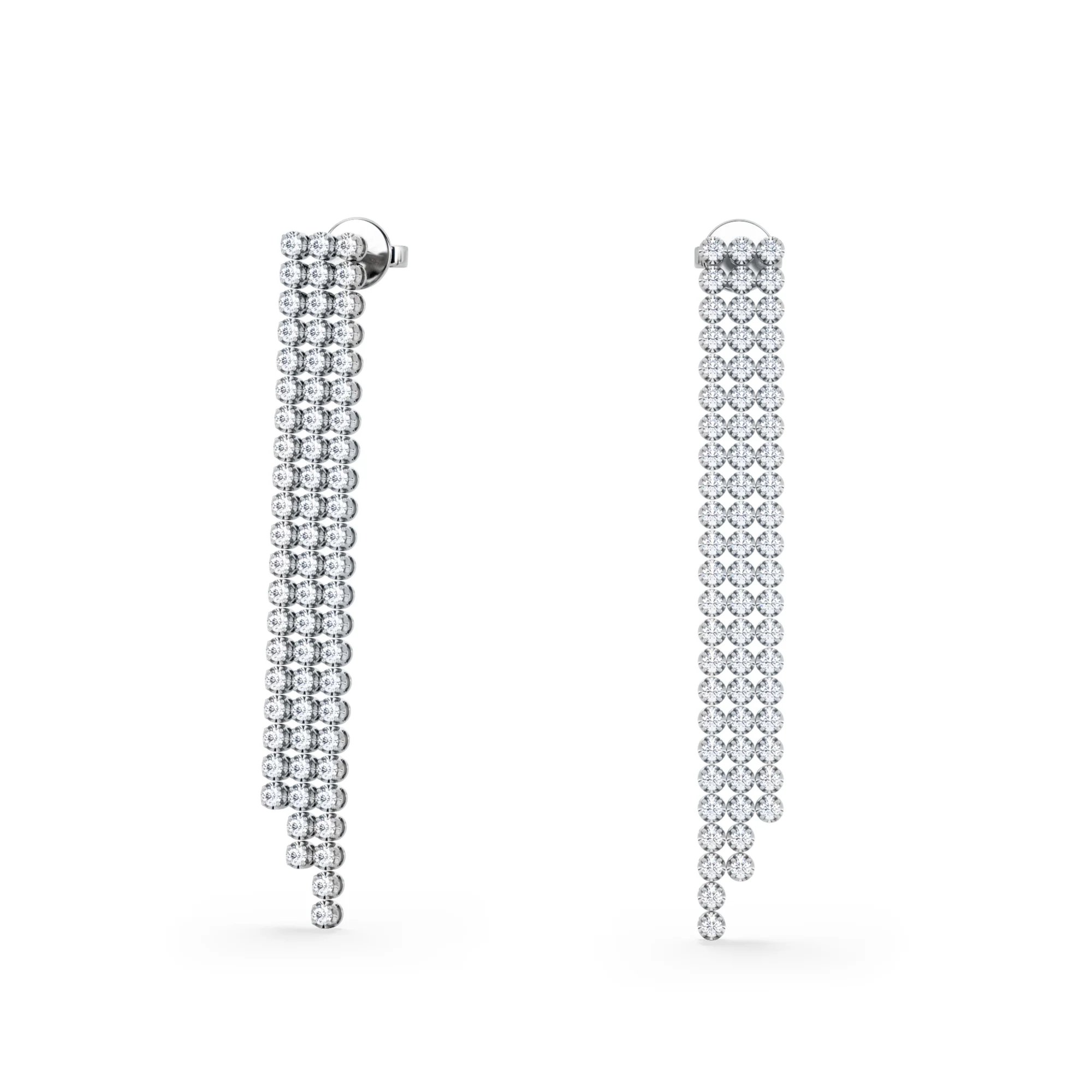 Soirée 1.75ct Round Cut Lab Diamond Drop Earrings in 18K White Gold - Image 3