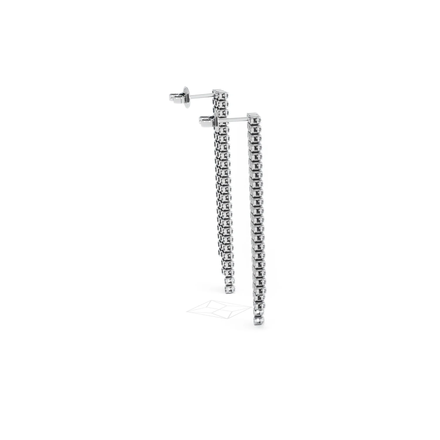 Soirée 1.75ct Round Cut Lab Diamond Drop Earrings in 18K White Gold - Image 32