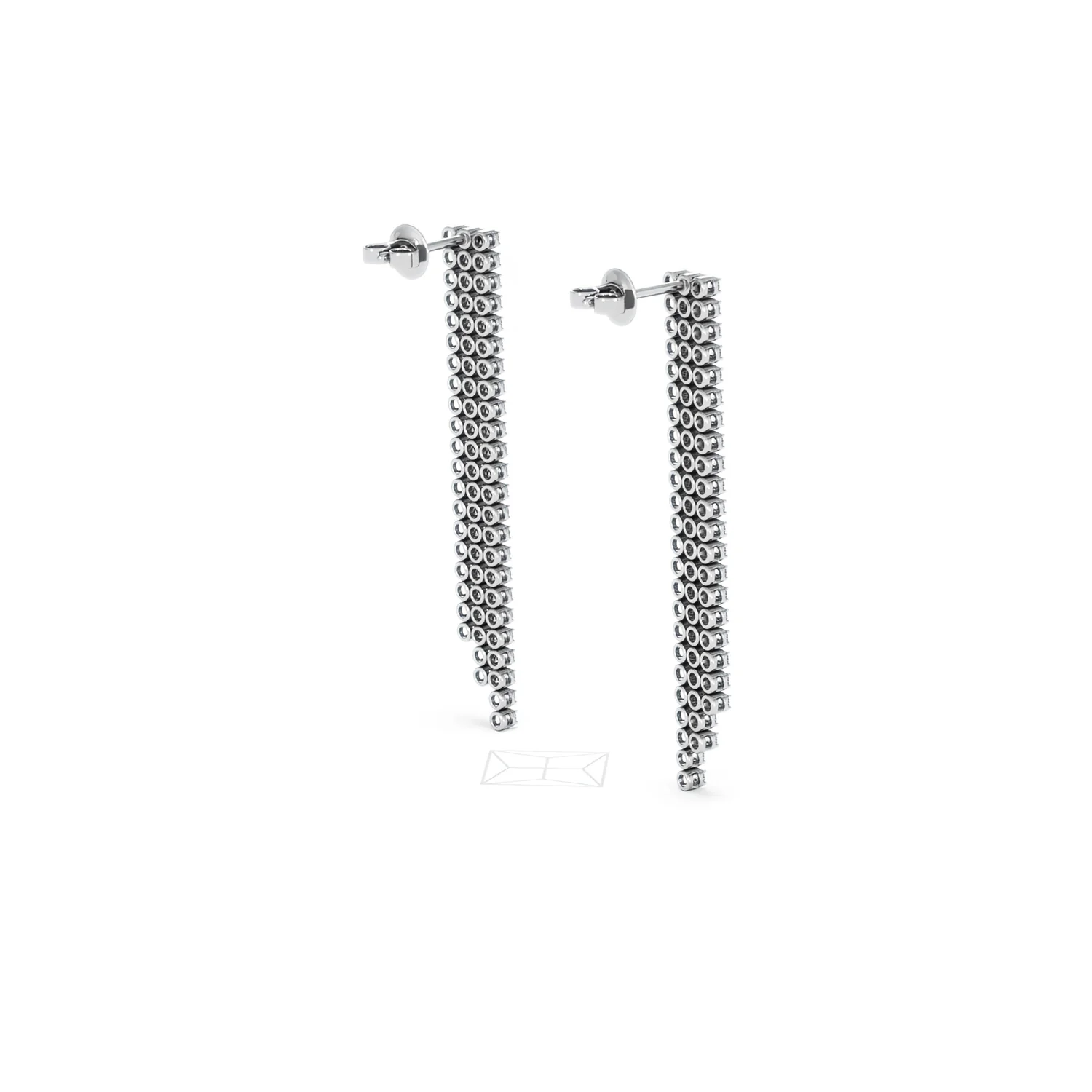 Soirée 1.75ct Round Cut Lab Diamond Drop Earrings in 18K White Gold - Image 38
