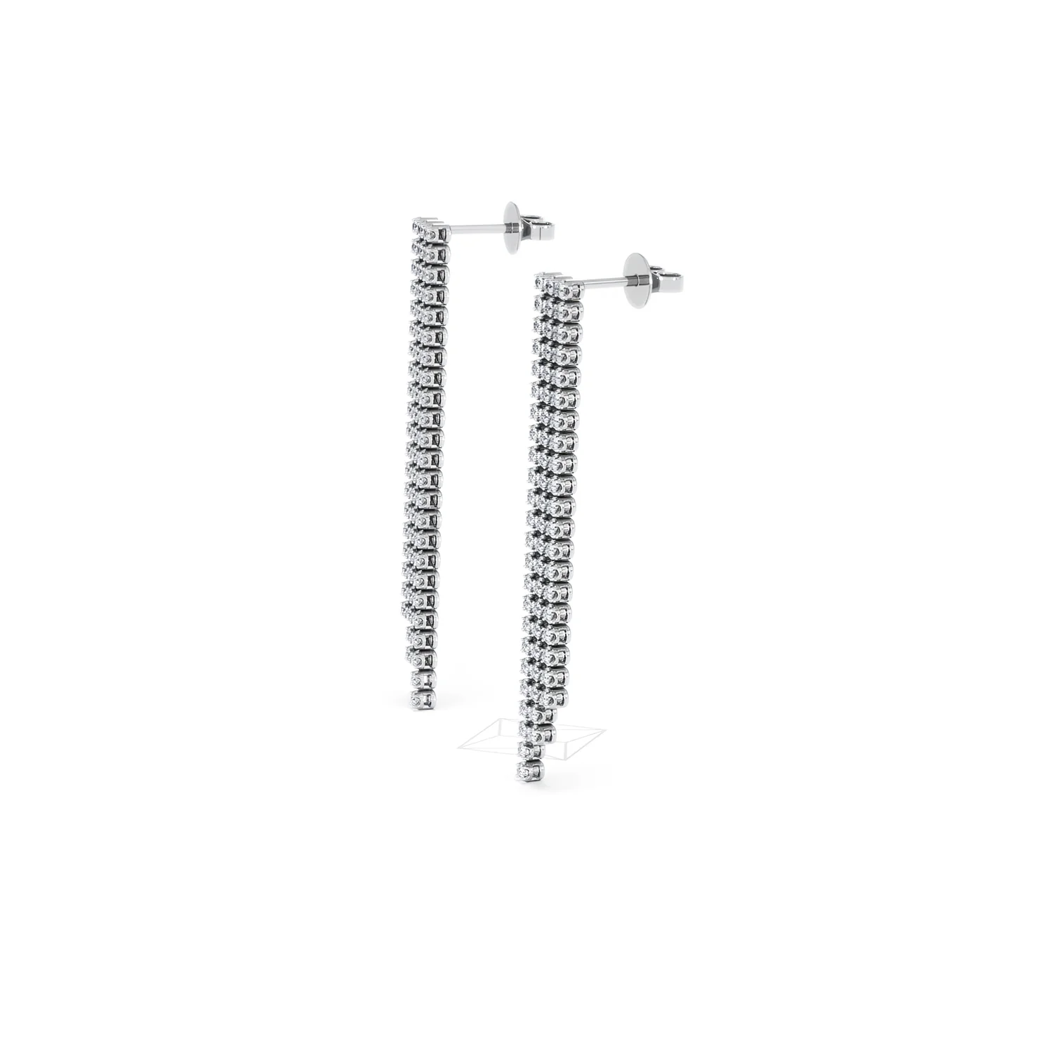 Soirée 1.75ct Round Cut Lab Diamond Drop Earrings in 18K White Gold - Image 74