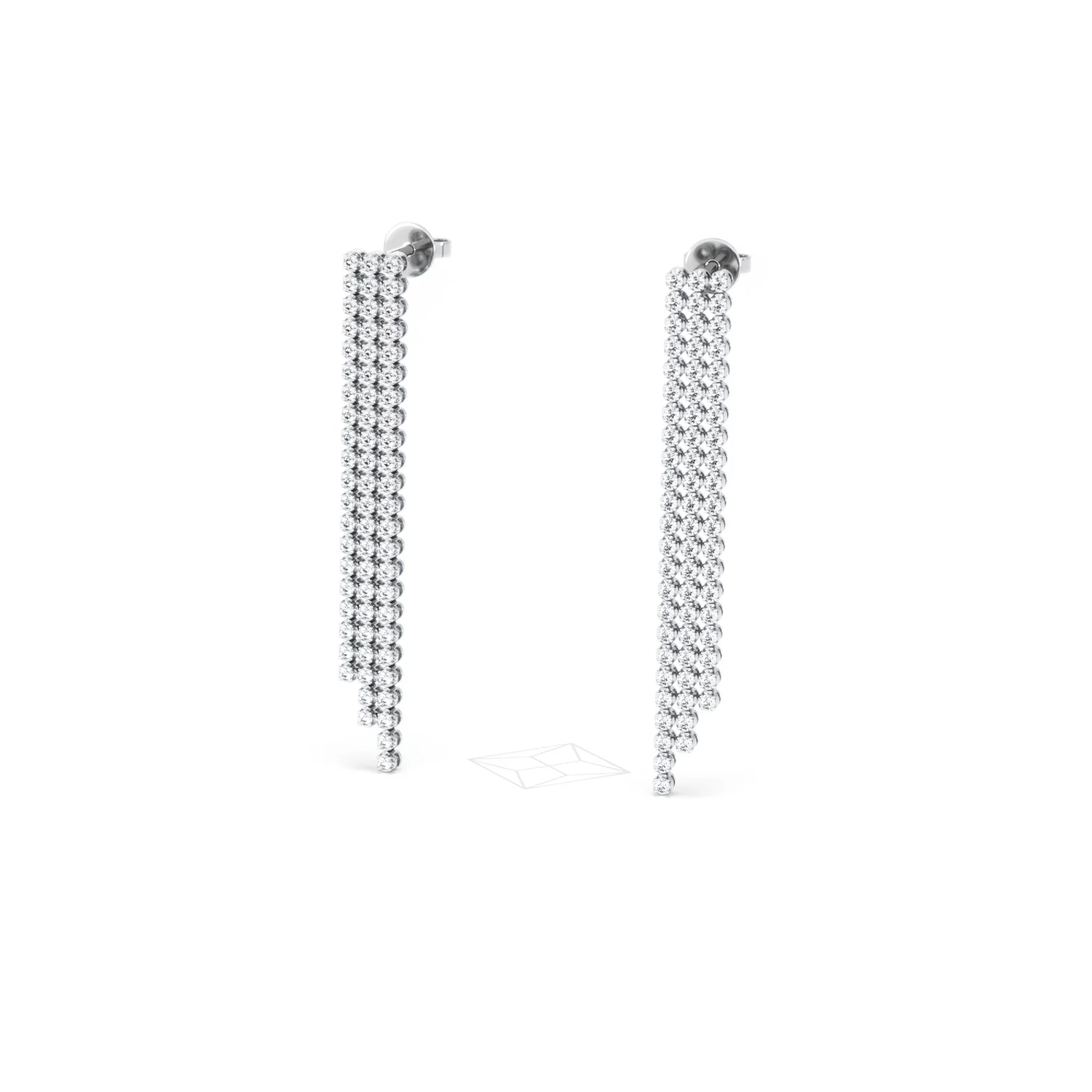 Soirée 1.75ct Round Cut Lab Diamond Drop Earrings in 18K White Gold - Image 85