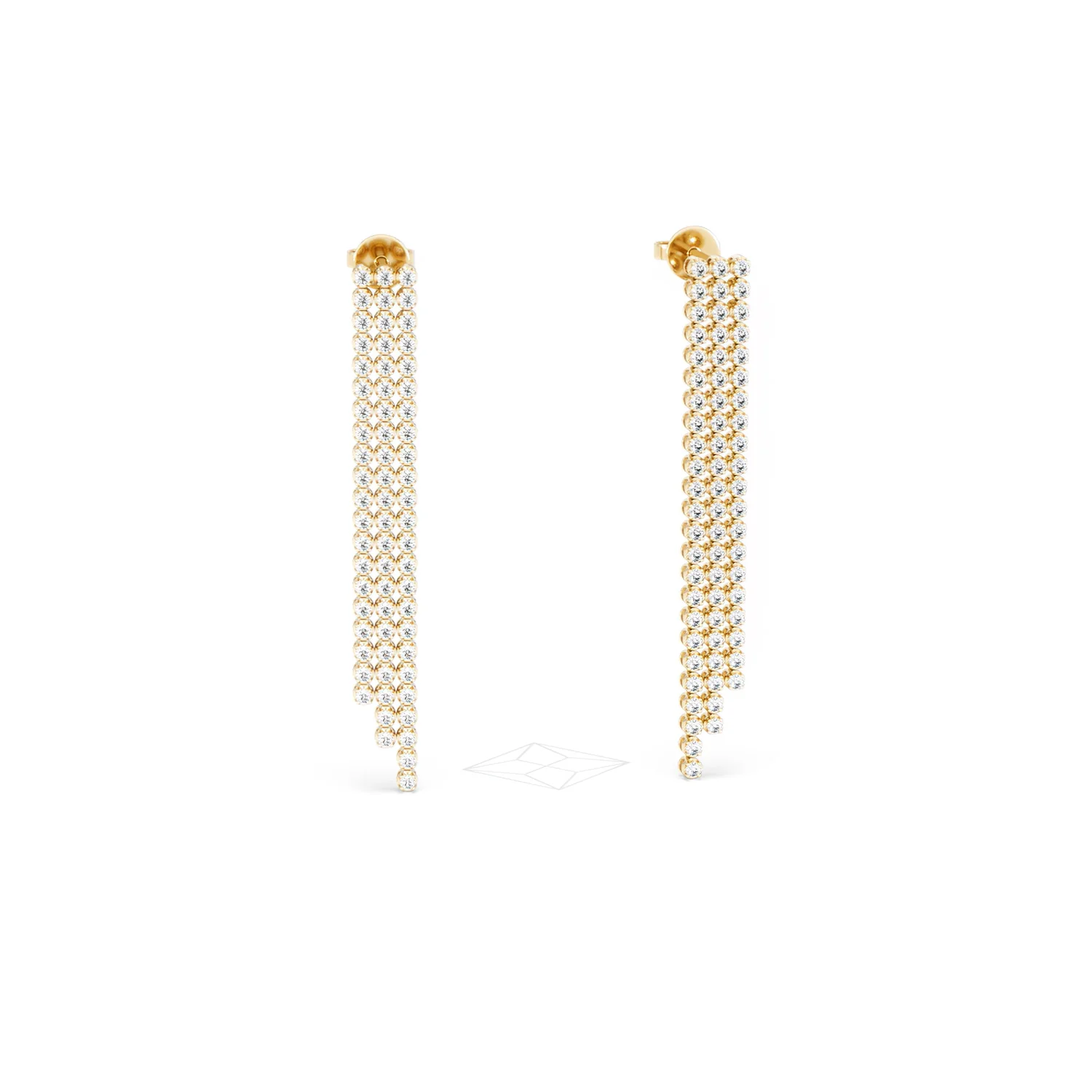 Soirée 1.75ct Round Cut Lab Diamond Drop Earrings in 18K Yellow Gold - Image 11