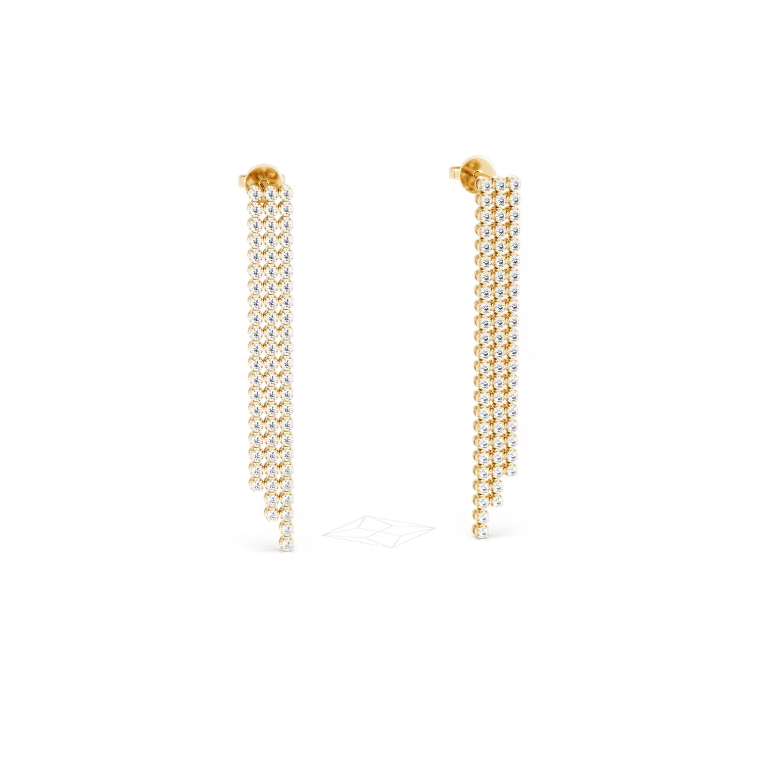 Soirée 1.75ct Round Cut Lab Diamond Drop Earrings in 18K Yellow Gold - Image 12