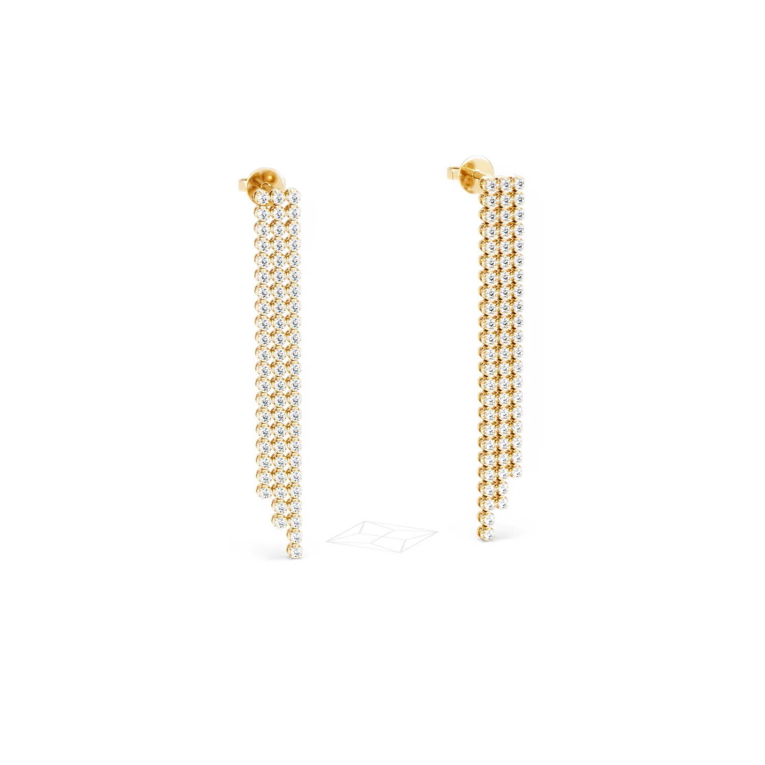 Soirée 1.75ct Round Cut Lab Diamond Drop Earrings in 18K Yellow Gold - Image 13