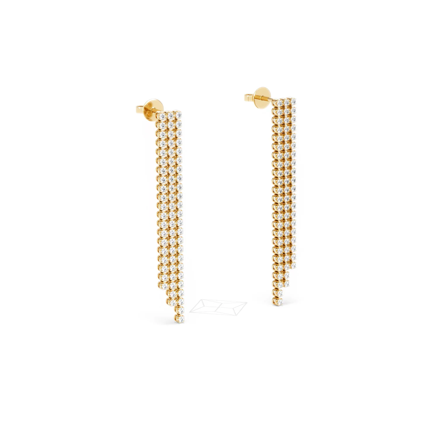 Soirée 1.75ct Round Cut Lab Diamond Drop Earrings in 18K Yellow Gold - Image 16