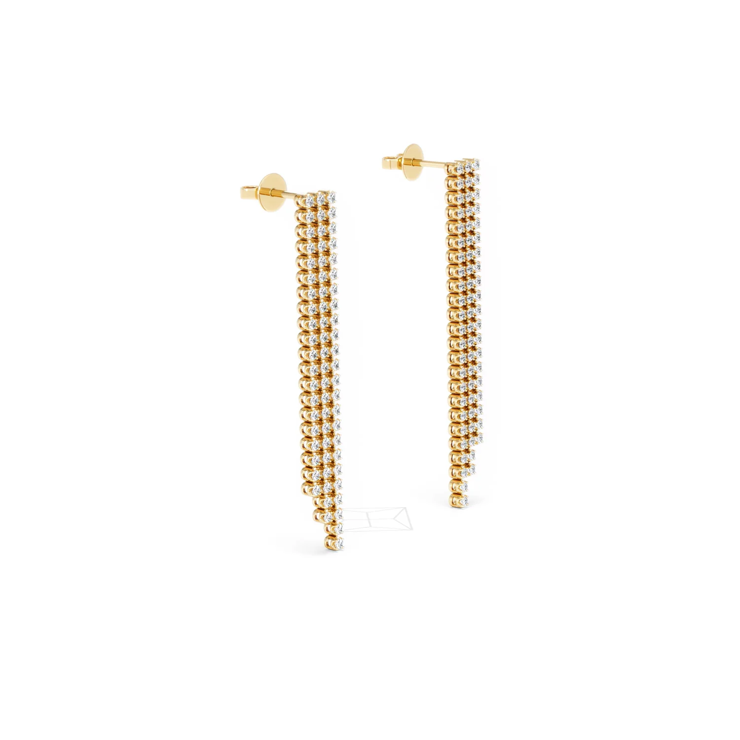 Soirée 1.75ct Round Cut Lab Diamond Drop Earrings in 18K Yellow Gold - Image 20