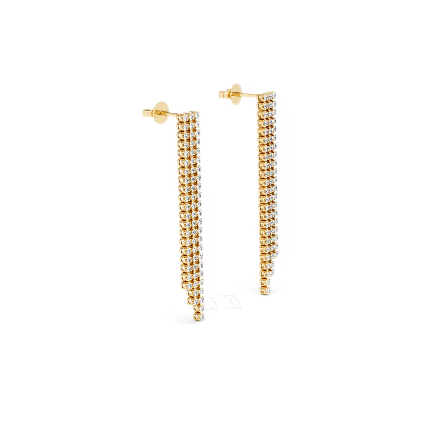 Soirée 1.75ct Round Cut Lab Diamond Drop Earrings in 18K Yellow Gold - Image 21