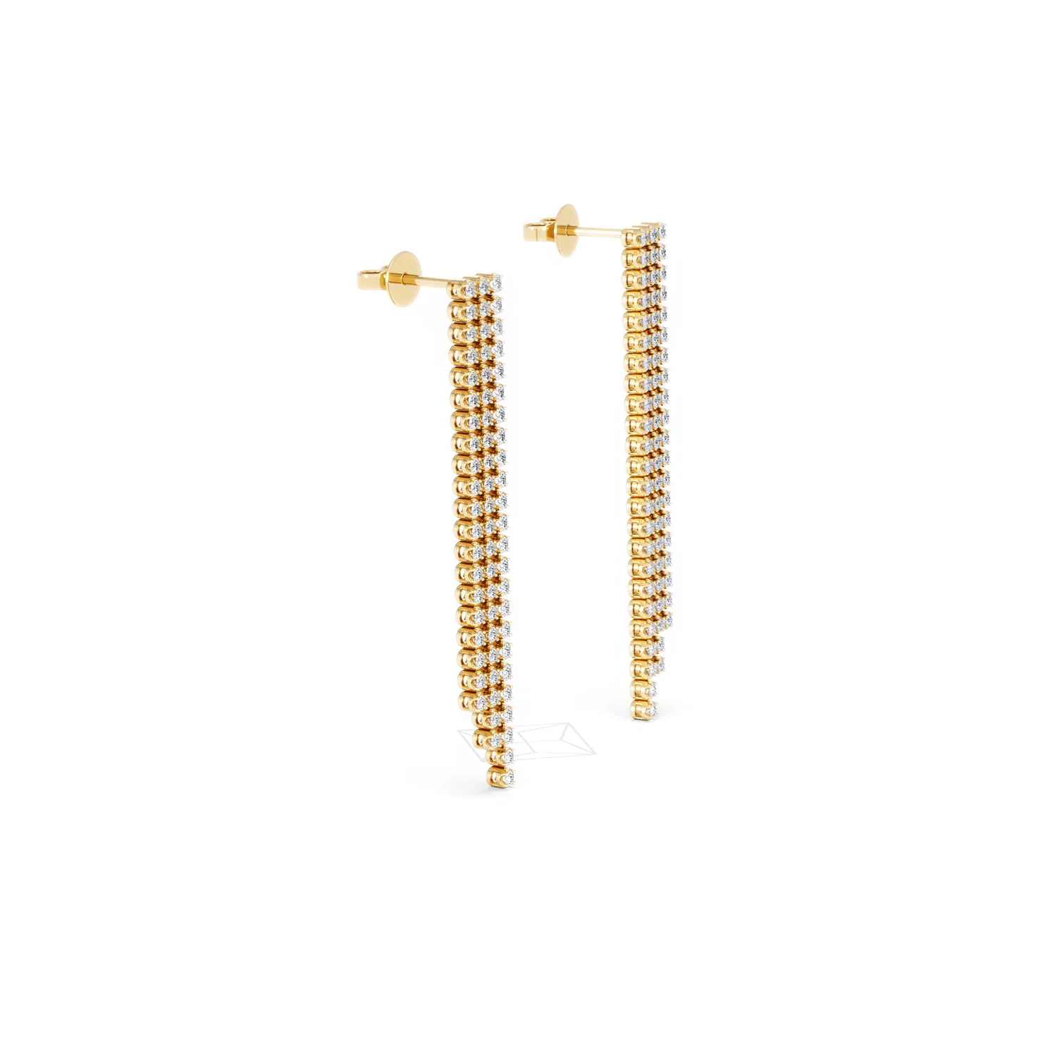 Soirée 1.75ct Round Cut Lab Diamond Drop Earrings in 18K Yellow Gold - Image 22