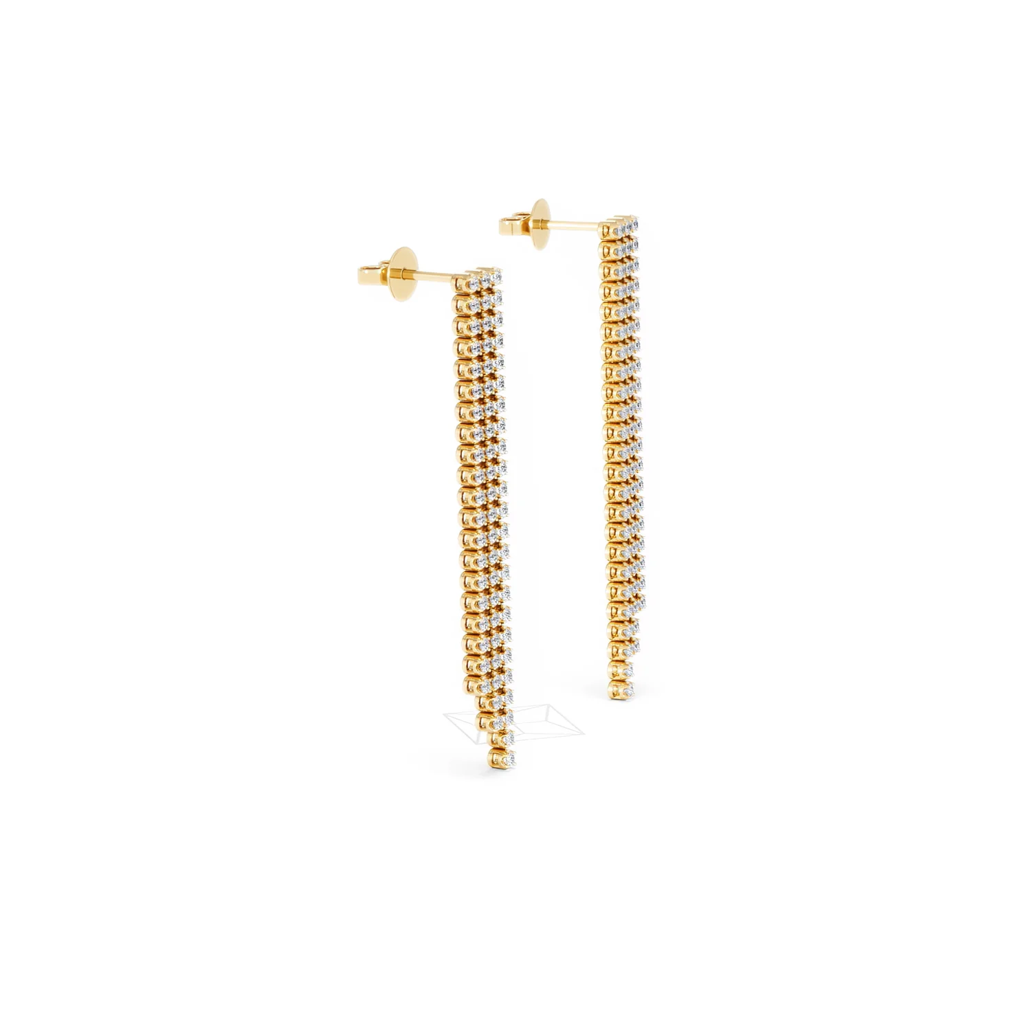Soirée 1.75ct Round Cut Lab Diamond Drop Earrings in 18K Yellow Gold - Image 23
