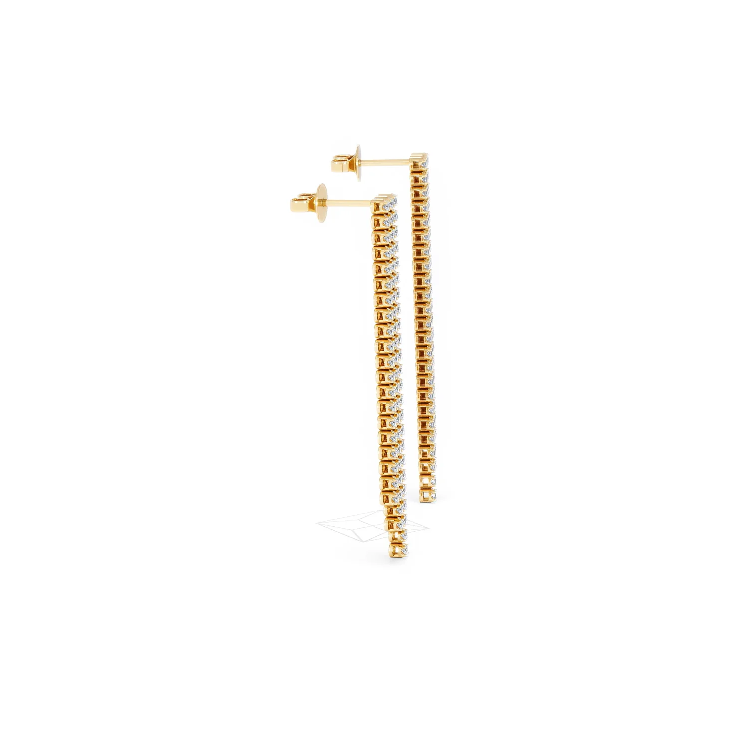 Soirée 1.75ct Round Cut Lab Diamond Drop Earrings in 18K Yellow Gold - Image 27
