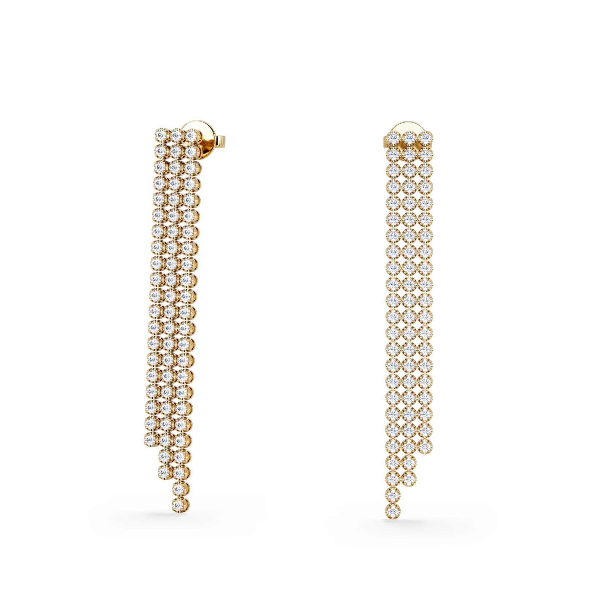 Soirée 1.75ct Round Cut Lab Diamond Drop Earrings in 18K Yellow Gold - Image 3