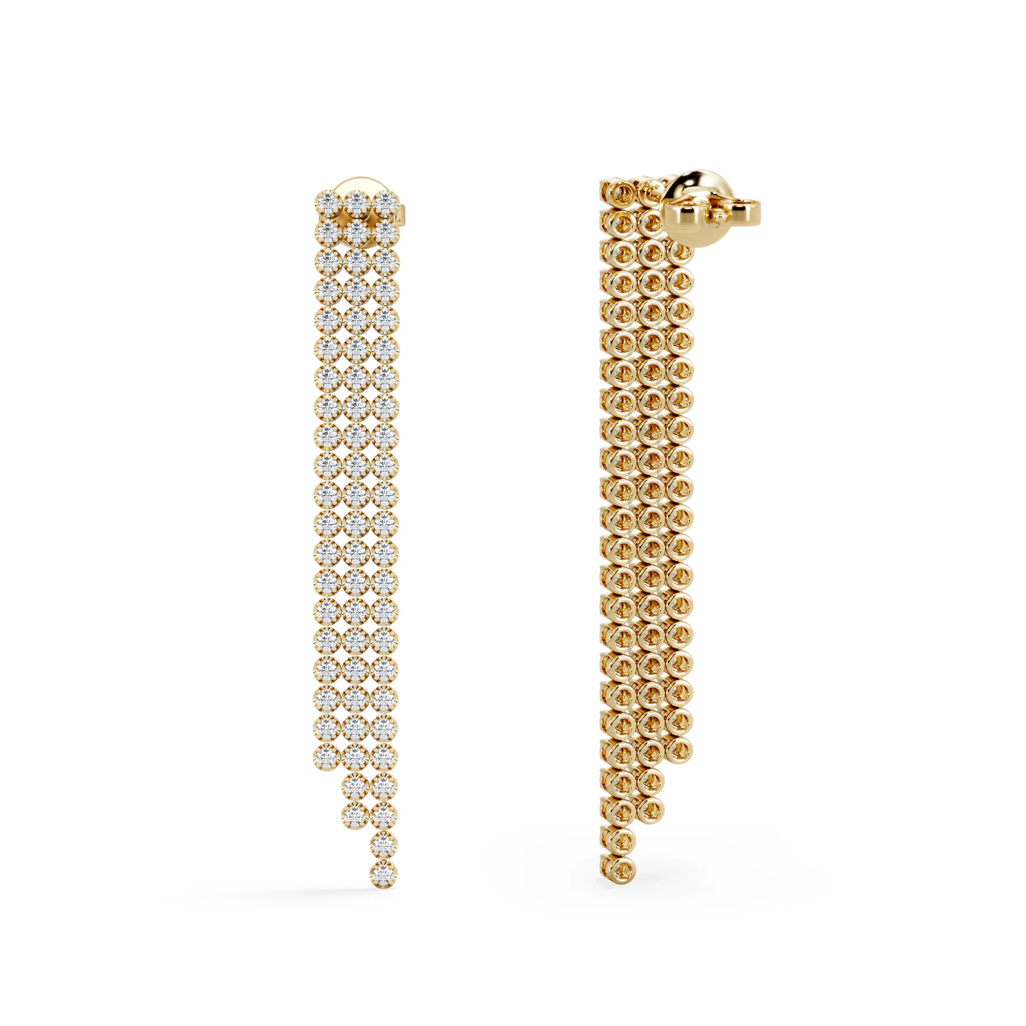 Soirée 1.75ct Round Cut Lab Diamond Drop Earrings in 18K Yellow Gold - Image 7