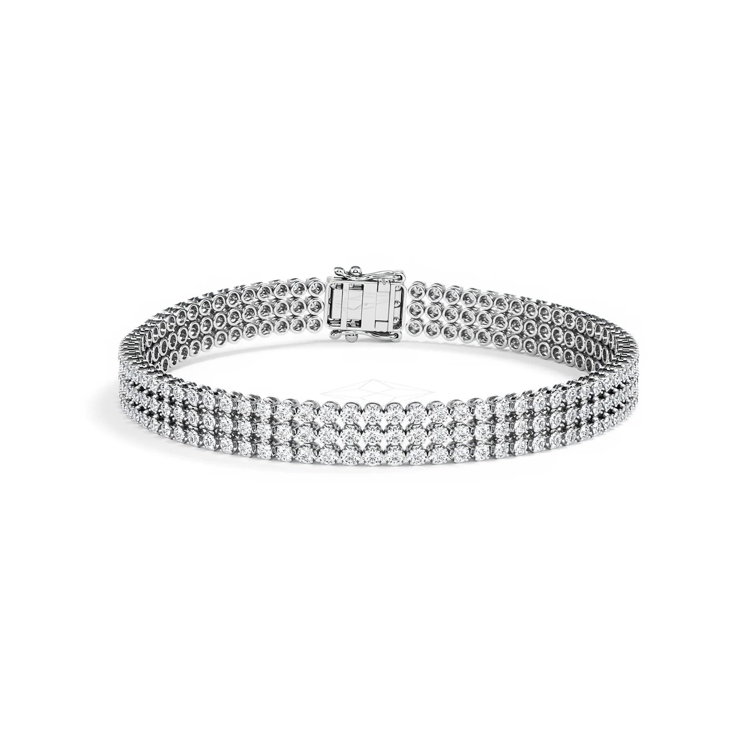 Soirée 4.15ct Round Cut Lab Diamond Tennis Bracelet in 18K White Gold - Image 10