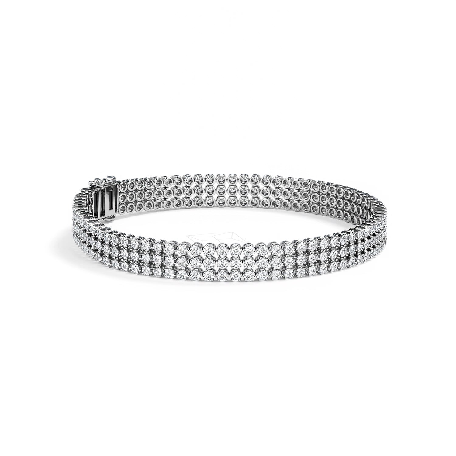 Soirée 4.15ct Round Cut Lab Diamond Tennis Bracelet in 18K White Gold - Image 23
