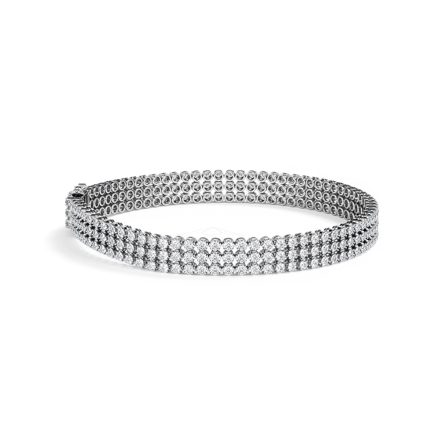 Soirée 4.15ct Round Cut Lab Diamond Tennis Bracelet in 18K White Gold - Image 28
