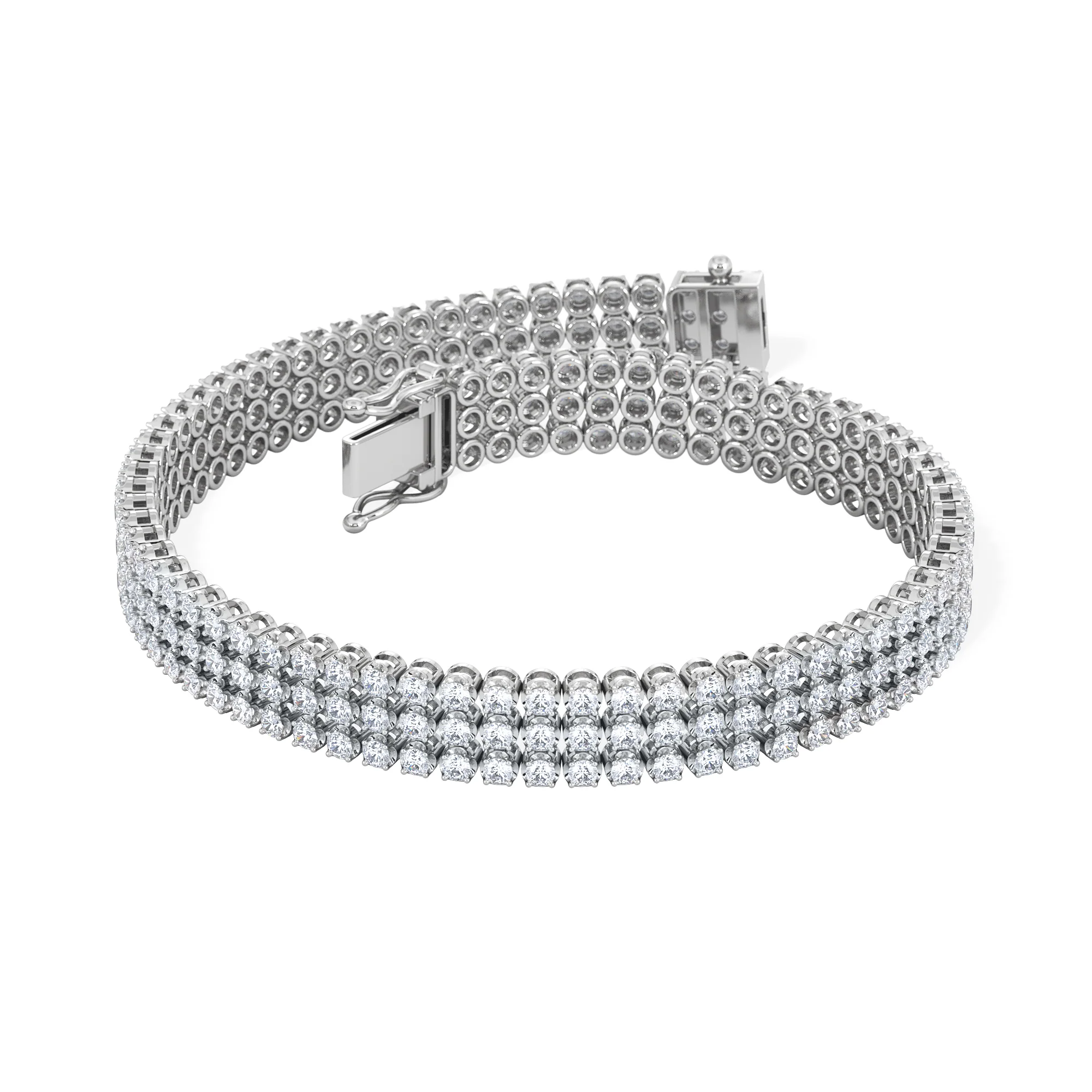 Soirée 4.15ct Round Cut Lab Diamond Tennis Bracelet in 18K White Gold - Image 3