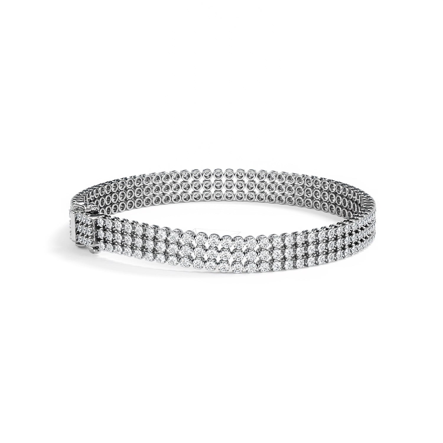 Soirée 4.15ct Round Cut Lab Diamond Tennis Bracelet in 18K White Gold - Image 35