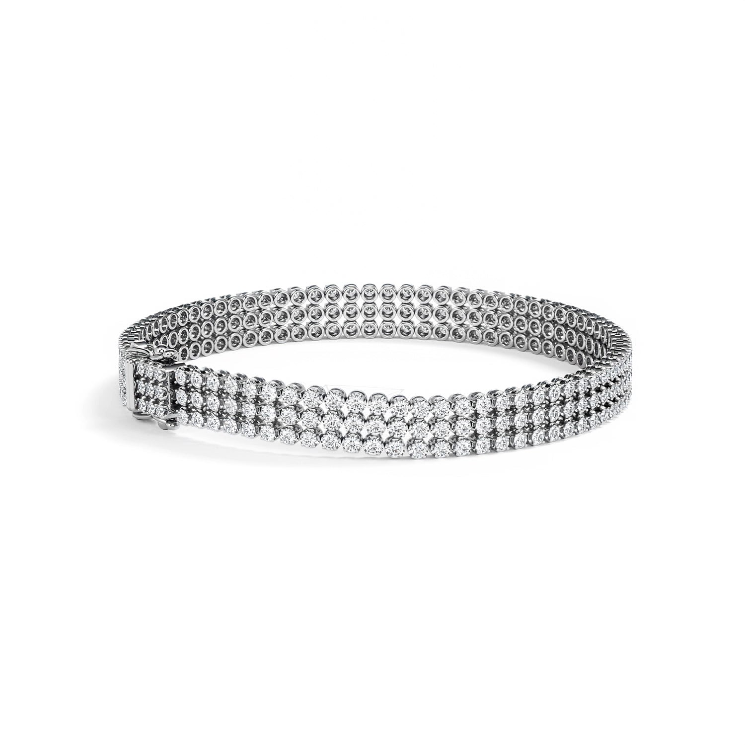 Soirée 4.15ct Round Cut Lab Diamond Tennis Bracelet in 18K White Gold - Image 36