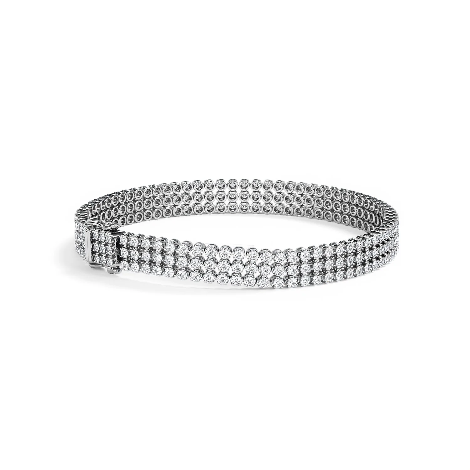 Soirée 4.15ct Round Cut Lab Diamond Tennis Bracelet in 18K White Gold - Image 37