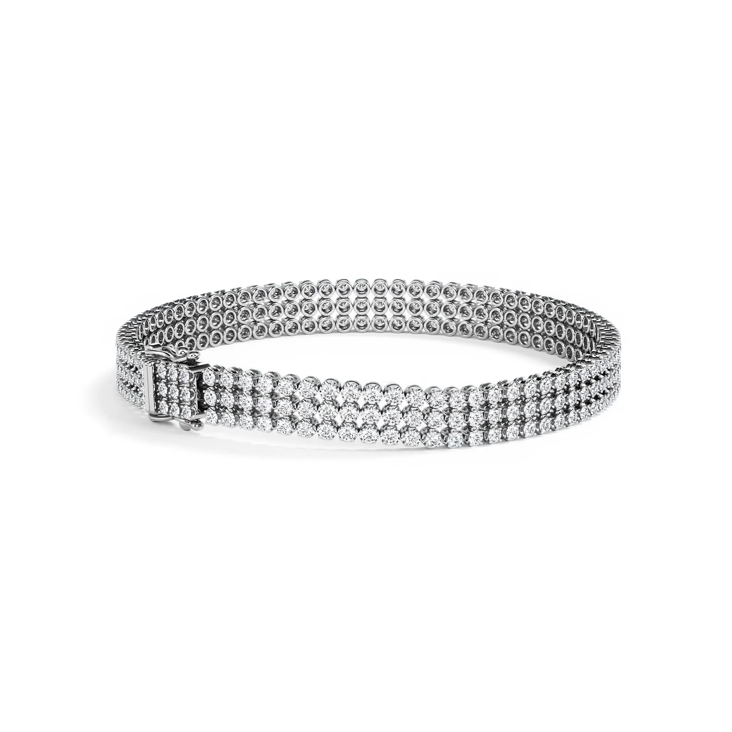 Soirée 4.15ct Round Cut Lab Diamond Tennis Bracelet in 18K White Gold - Image 38