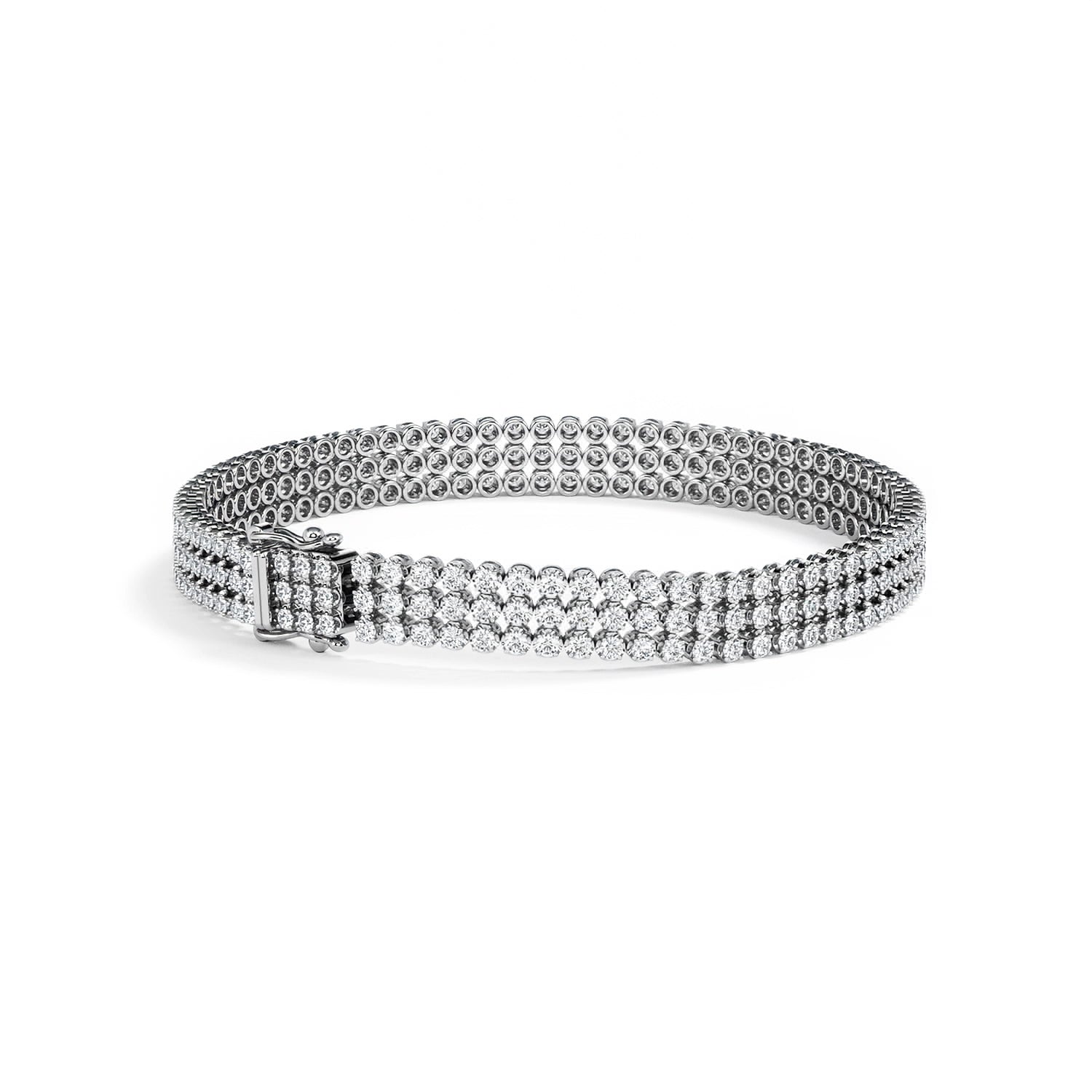 Soirée 4.15ct Round Cut Lab Diamond Tennis Bracelet in 18K White Gold - Image 40