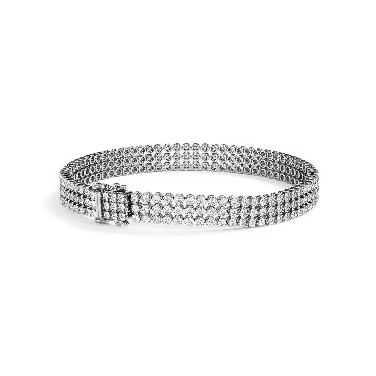 Soirée 4.15ct Round Cut Lab Diamond Tennis Bracelet in 18K White Gold - Image 41