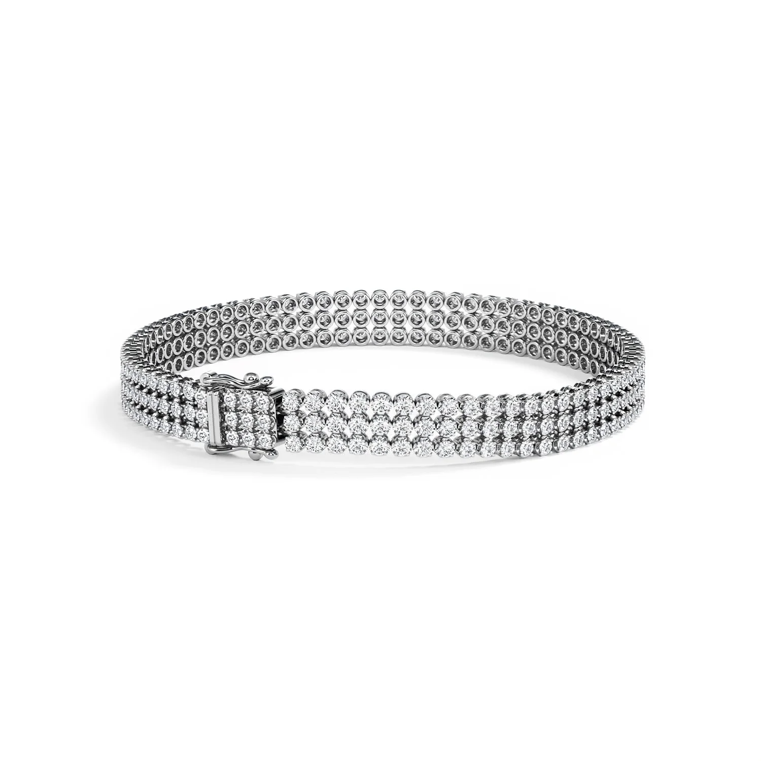 Soirée 4.15ct Round Cut Lab Diamond Tennis Bracelet in 18K White Gold - Image 42