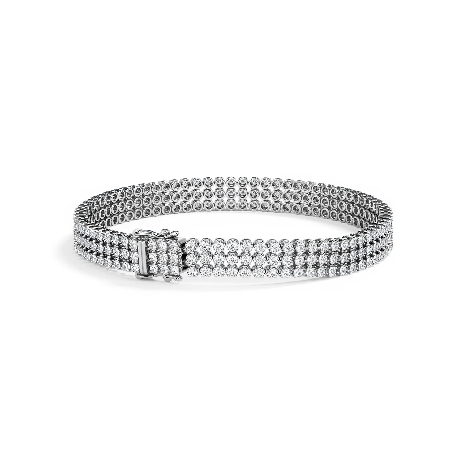Soirée 4.15ct Round Cut Lab Diamond Tennis Bracelet in 18K White Gold - Image 43