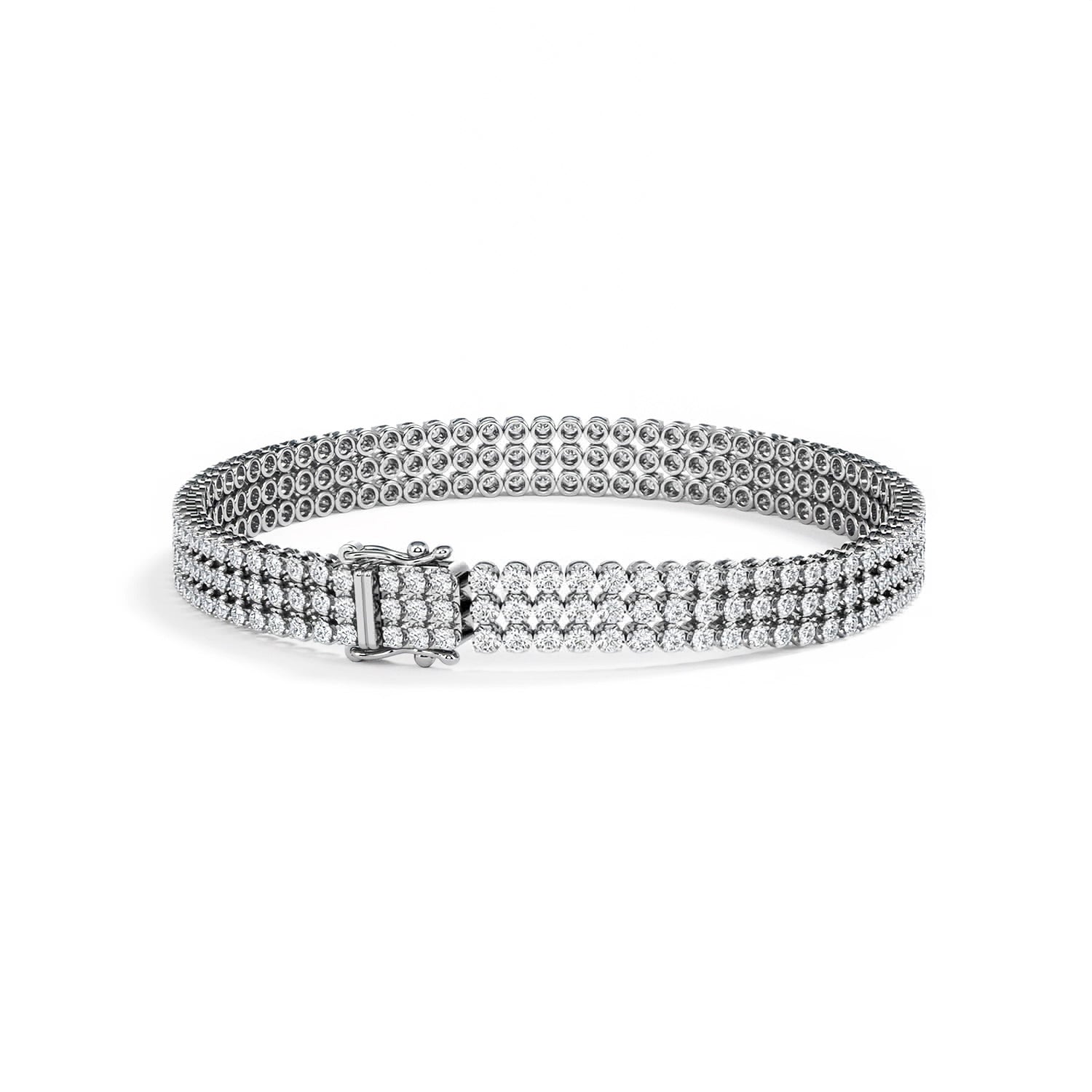 Soirée 4.15ct Round Cut Lab Diamond Tennis Bracelet in 18K White Gold - Image 44