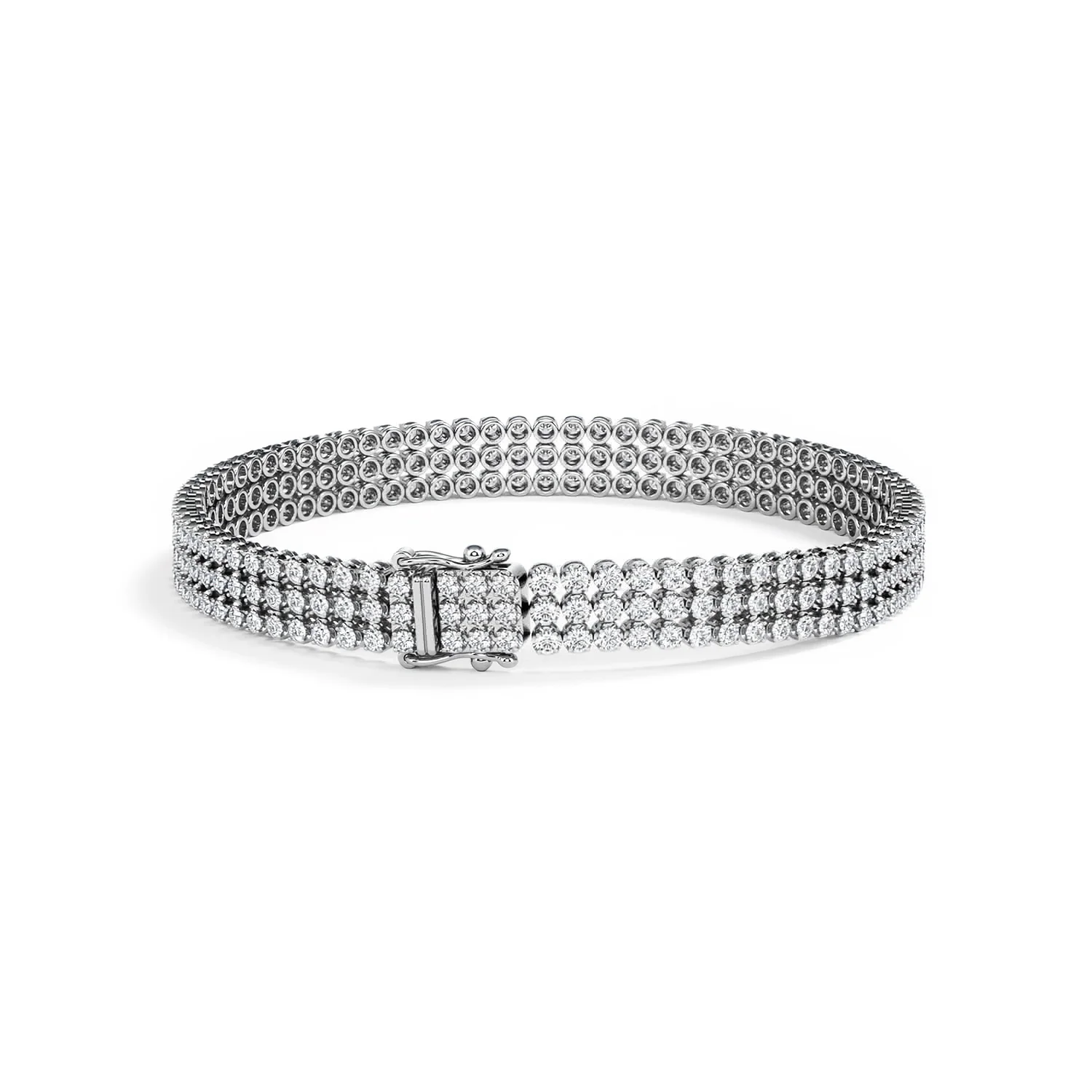 Soirée 4.15ct Round Cut Lab Diamond Tennis Bracelet in 18K White Gold - Image 46